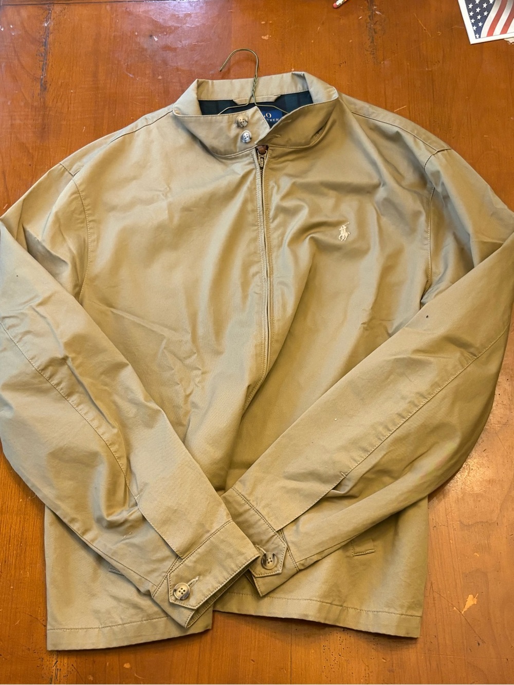 Polo by Ralph Lauren Men's Lightweight Zip-Up Jacket in Khaki